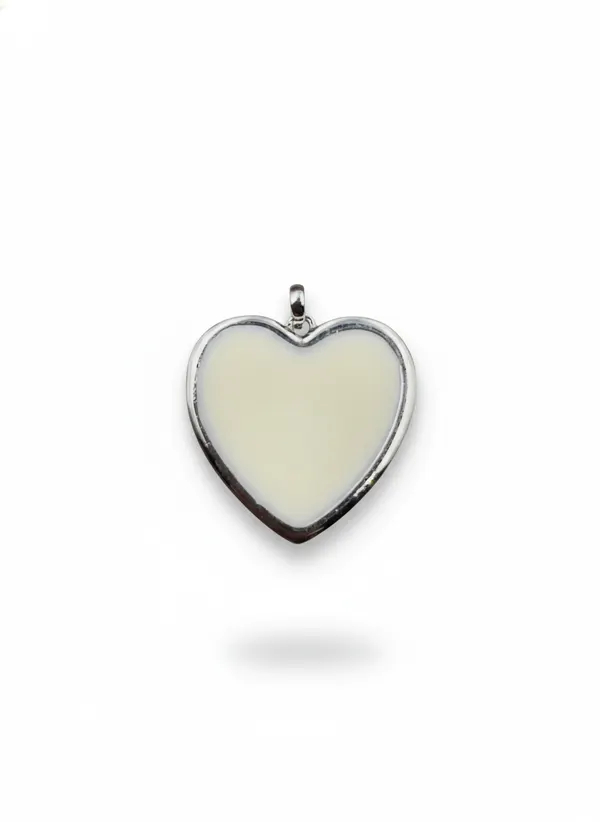 Подвеска белое сердце silver mini