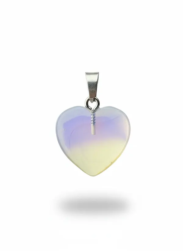 Подвеска прозрачное сердце лунный камень