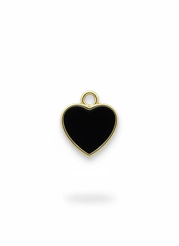 Подвеска черное сердце gold mini