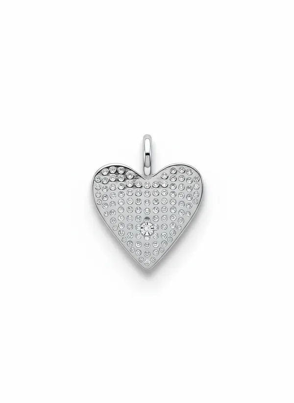 Подвеска красное сердце с фианитом silver mini - фото 2