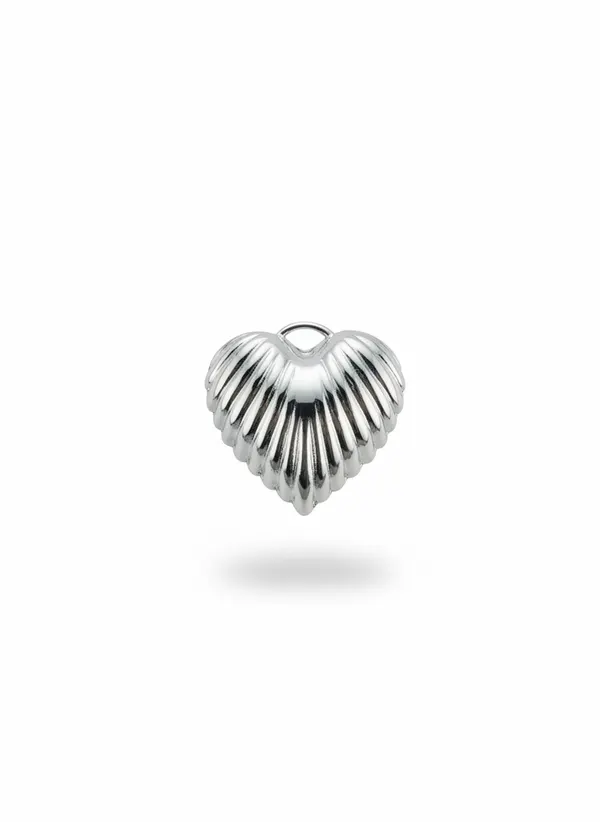 Подвеска объемное сердце silver big