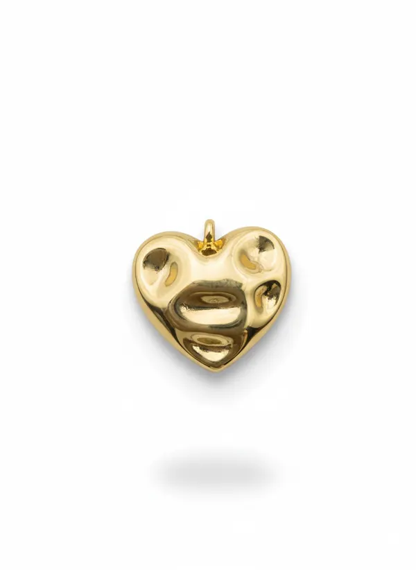 Подвеска мятое сердце gold
