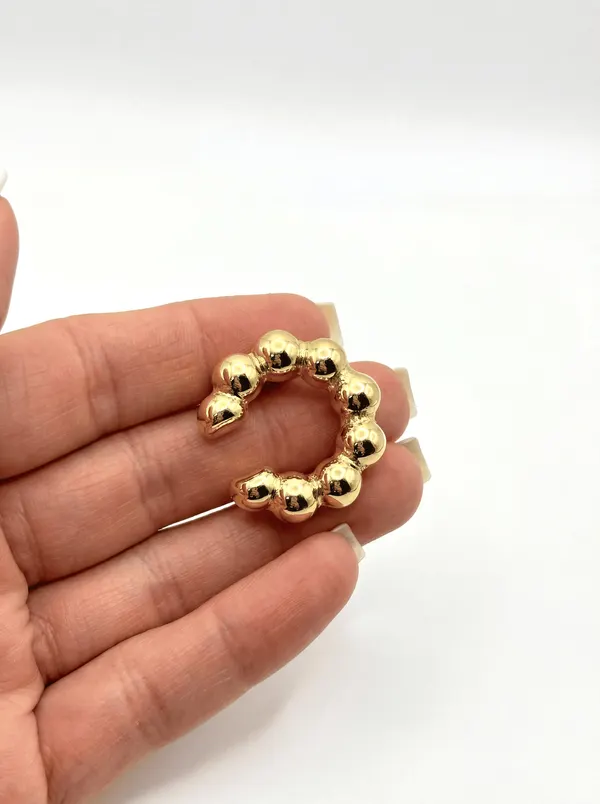 Кафф большой из шариков золото/серебро - фото 2
