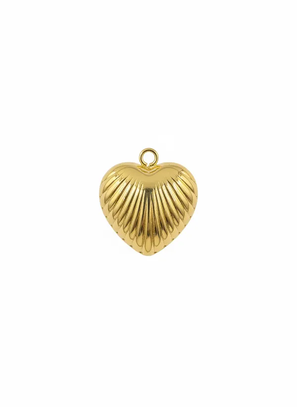 Подвеска объемное сердце gold big