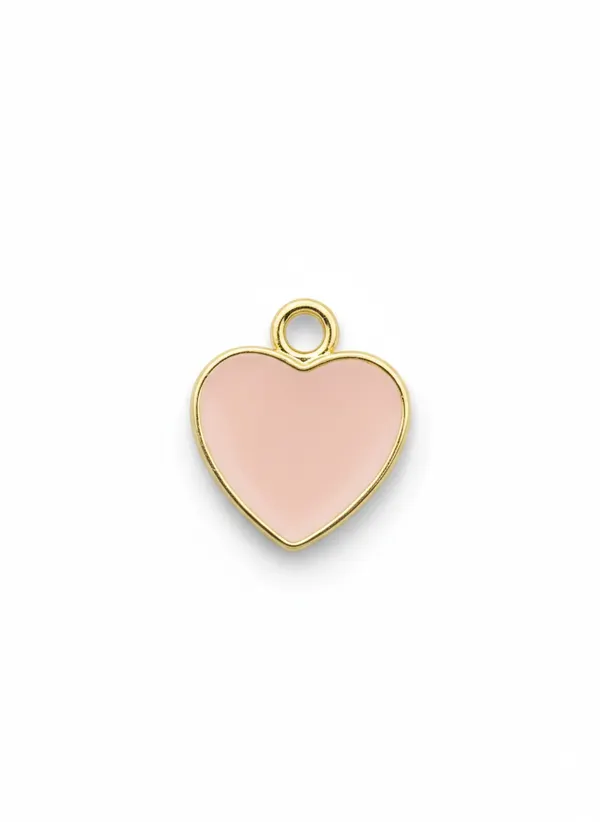 Подвеска нежно-розовое сердце gold mini
